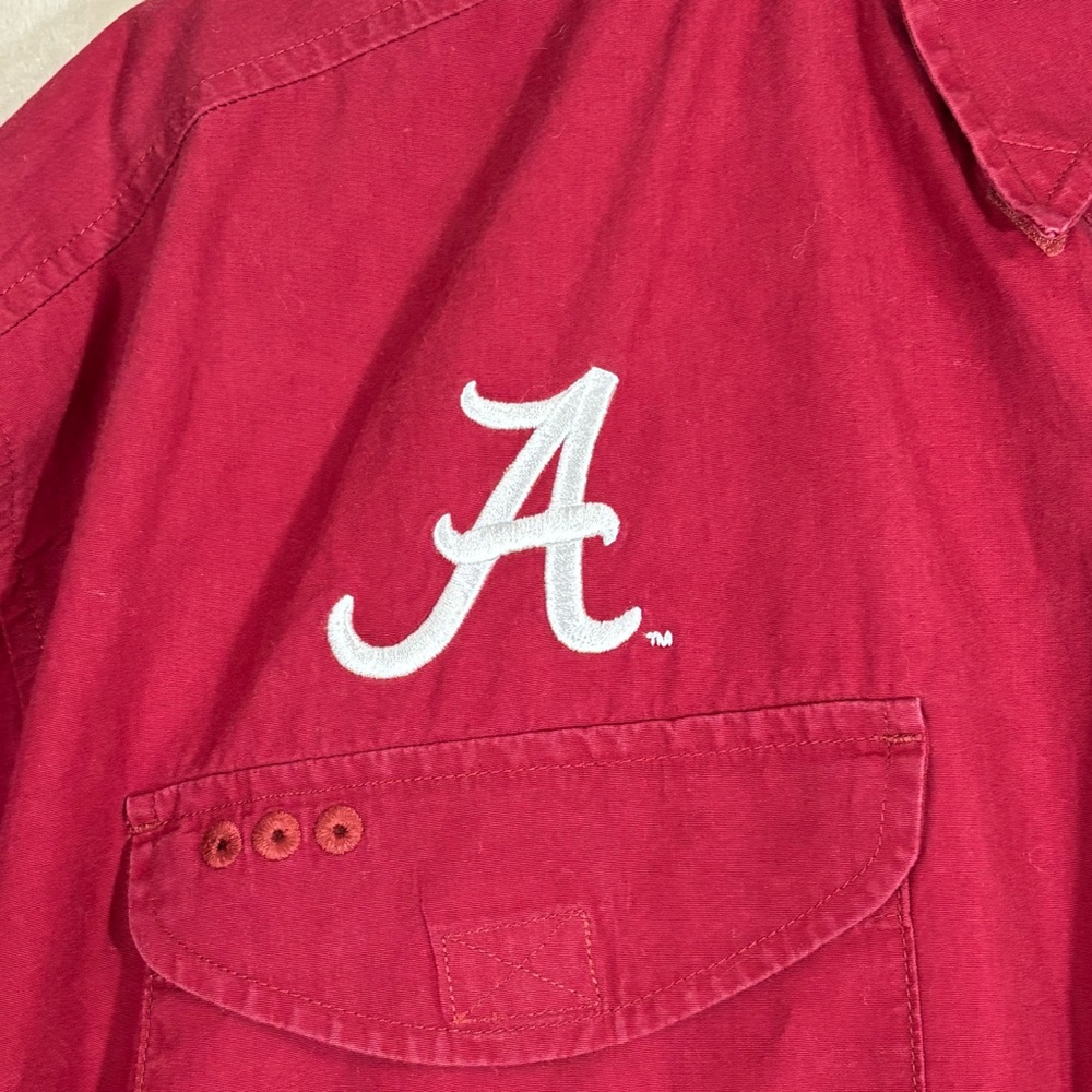 Columbia Men's Short Sleeve Alabama Button-Front Outdoor ShirtSize L Roll Tide - Picture 3 of 9